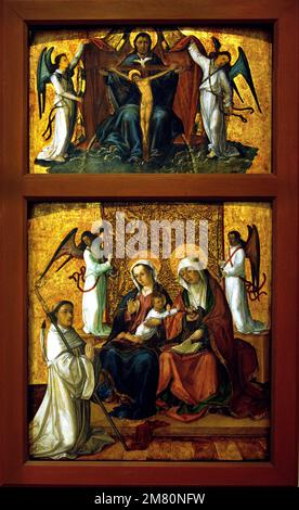 La Trinità, Sant'Anna e l'allattamento di San BernardFrancisco de Osona 1465-1518 Spagna gotico spagnolo Foto Stock