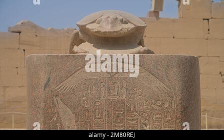 Großer Skarabäus, Karnak-Tempel, Karnak, Ägypten Foto Stock