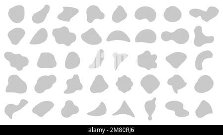 Serie di icone di forme liquide. Simboli astratti della forma, palline liquide organiche, raccolta di fluidi irregolari. Illustrazione vettoriale. EPS 10. Illustrazione Vettoriale