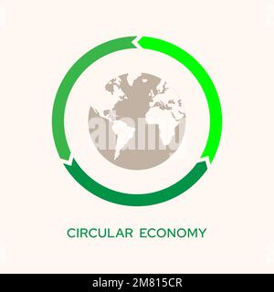 Icona circolare con il simbolo dell'economia. Illustrazione vettoriale Illustrazione Vettoriale