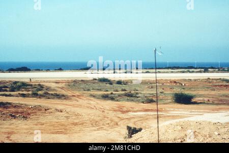 Una vista da un posto di osservazione/cecchino della Società B, 1st battaglione, 8th reggimento, 24th unità anfibio marina. Base: Beirut Nazione: Libano (LBN) Foto Stock