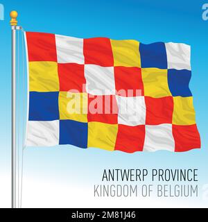 Bandiera della provincia di Anversa, Regno del Belgio, illustrazione vettoriale Illustrazione Vettoriale