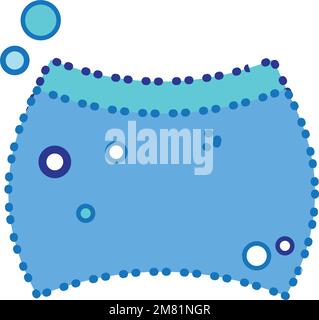 Spugna blu isolata pulizia Icon Vector Illustrazione Vettoriale