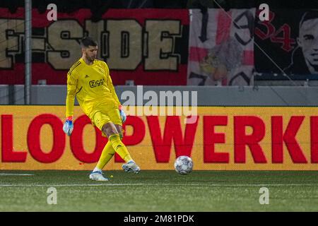 DEN BOSCH, PAESI BASSI - GENNAIO 11: Portiere Geronimo Rulli di Ajax durante la partita olandese Toto KNVB Cup Round 2 tra FC Den Bosch e Ajax allo Stadion de Vliert il 11 Gennaio 2023 a Den Bosch, Paesi Bassi (Foto di Rene Nijhuis/Orange Pictures) Foto Stock