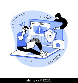 Rilevamento delle violazioni illustrazioni vettoriali isolate dei cartoni animati. Illustrazione Vettoriale