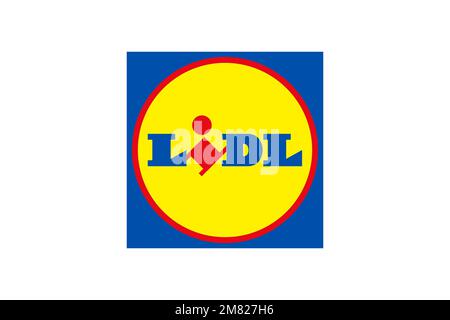 Lidl, Logo, sfondo bianco Foto Stock