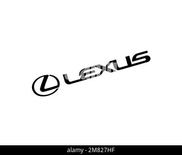 Lexus, logo ruotato, sfondo bianco Foto Stock