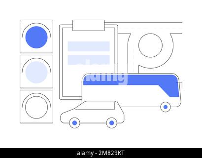Illustrazione vettoriale del concetto astratto delle leggi sul traffico. Illustrazione Vettoriale