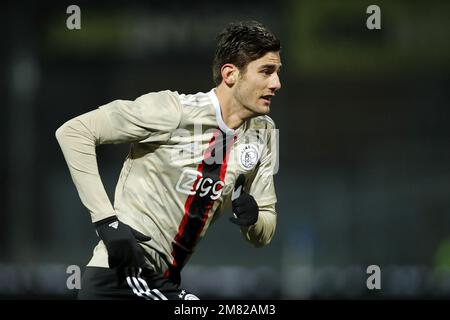 DEN BOSCH - Lorenzo Lucca di Ajax durante il 2nd° round della Toto KNVB Cup tra FC Den Bosch e Ajax allo Stadion De Vliert il 11 gennaio 2023 a Den Bosch, Paesi Bassi. ANP BART STOUTJESDYK Foto Stock