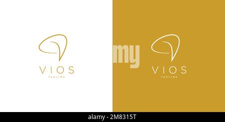 Lettera V iniziale logo design lussuoso ed elegante Illustrazione Vettoriale