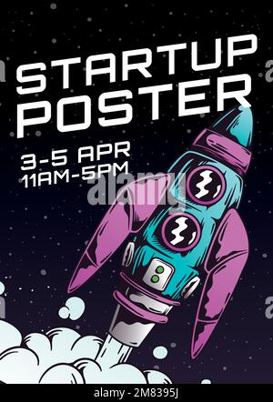 Vettore modello poster aziendale di avvio Illustrazione Vettoriale