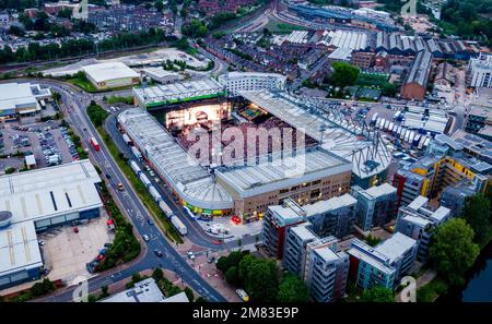 Veduta aerea di Take that al Carrow Road Football Stadium Foto Stock