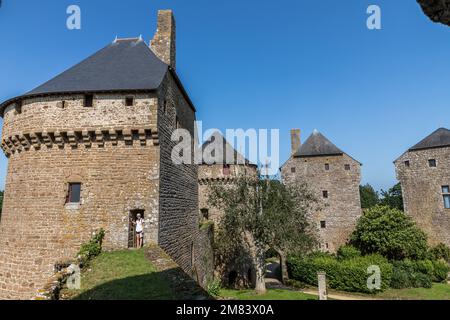 CASTELLO FORTIFICATO DI LASSAY, LASSAY LES CHATEAUX, (53) MAYENNE, PAYS DE LA LOIRE Foto Stock