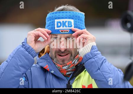 Allenatore federale Mark KIRCHNER (GER), immagine singola, motivo singolo tagliato, ritratto, ritratto, verticale. IBU Biathlon World Cup Men 20km individuale il 11th gennaio 2023 a Ruhpolding, Stagione 2022/23. ? Foto Stock