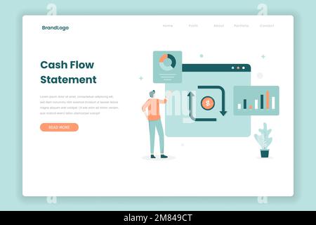 Concetto di illustrazione dell'estratto conto del flusso di cassa. Illustrazione per siti Web, landing page, applicazioni mobili, poster e banner. Illustrazione Vettoriale