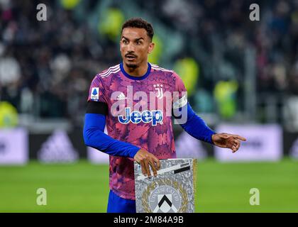 Danilo della Juventus FC ha visto durante la Serie Una partita del 2022/23 tra Juventus FC e Udinese Calcio allo Stadio Allianz il 07 gennaio 2023 a Torino Foto Stock