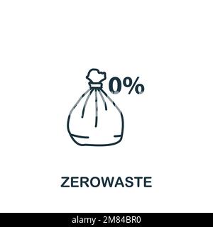 Icona di Zerowaste. Icona monocromatica Simple Sustainability per modelli, web design e infografiche Illustrazione Vettoriale