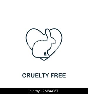 Icona crudeltà libera. Icona monocromatica Simple Sustainability per modelli, web design e infografiche Illustrazione Vettoriale