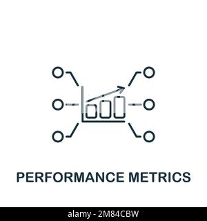 Icona Performance Metrics (metriche prestazioni). Icona monocromatica Simple Talent Development per modelli, web design e infografiche Illustrazione Vettoriale