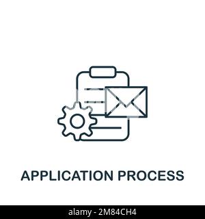 Icona del processo di applicazione. Icona monocromatica Simple Talent Development per modelli, web design e infografiche Illustrazione Vettoriale