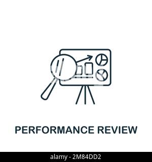 Icona Performance Review (Revisione prestazioni). Icona monocromatica Simple Talent Development per modelli, web design e infografiche Illustrazione Vettoriale