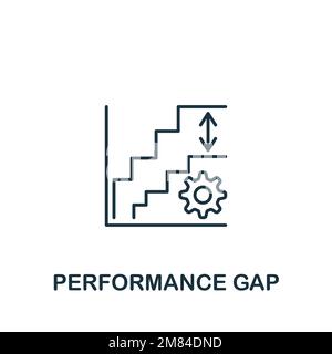 Icona Gap prestazioni. Icona monocromatica Simple Talent Development per modelli, web design e infografiche Illustrazione Vettoriale