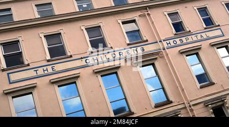 Il Childrens Hospital Building, Temple Street Childrens University Hospital Dublin, Eire, Irlanda, ha fondato nel 1872, coprendo pazienti pediatrici acuti Foto Stock