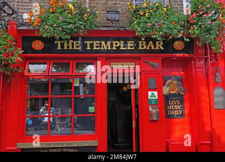 The Temple Bar, Dublin, Est 1840, 47-48 Temple Bar, Dublin 2, D02 N725, Eire, Irlanda Foto Stock