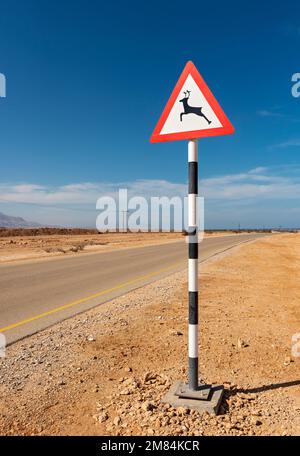 Segnale di avvertimento per i cervi, Oman Foto Stock