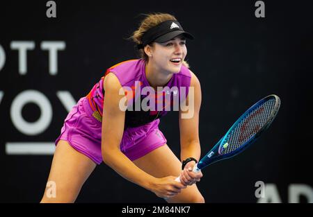 Anna Kalinskaya di Russia durante il secondo turno del 2023° torneo di tennis di Adelaide International 2, WTA 500, il 11 gennaio 2023 ad Adelaide, Australia - Foto: Rob Prange/DPPI/LiveMedia Foto Stock