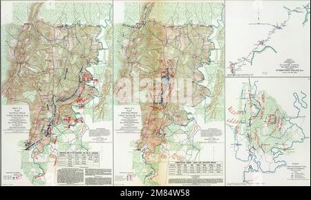 Mappa della battaglia di Chickamauga, Tennessee, 1863, da Atlas per accompagnare i documenti ufficiali degli eserciti dell'Unione e confederati, 1861 - 1865 Foto Stock