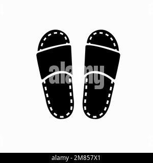 Flip flops icona o logo simbolo di segno isolato vettore illustrazione - icone vettore di alta qualità in stile nero Illustrazione Vettoriale