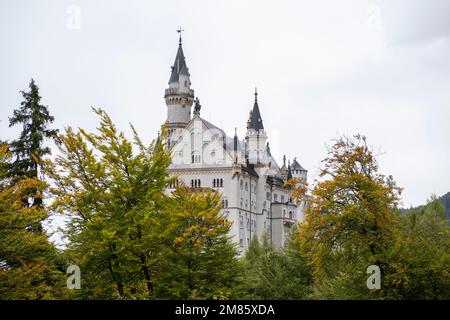 Castello di Neuschwanstein vicino a Fussen in Baviera Germania, Europa UE Foto Stock