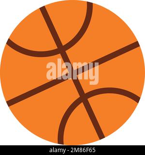 Palla da basket isolata icona Flat design Vector Illustrazione Vettoriale