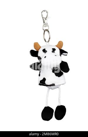 Portachiavi di varie forme, figure su sfondo bianco. Regalo per Natale, Pasqua, San Valentino, Vacanza Foto Stock