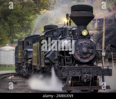 Il Cass Railroad state Park si trova a Cass, West Virginia. Il parco è costituito dal villaggio di Cass e la ferrovia lunga 11 miglia. Foto Stock