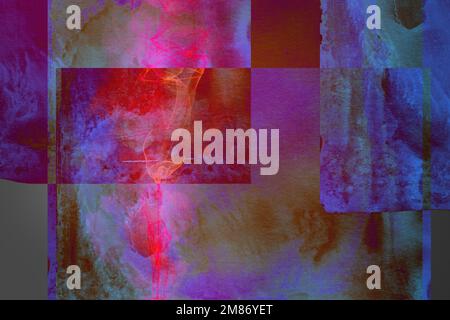 Astratto panno fumo chiaro su sfondo rosa arancione magenta rosso gradiente. Foto Stock