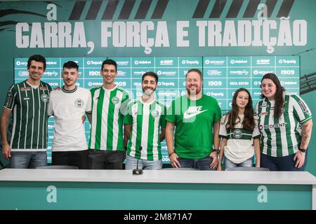 Curitiba, Brasile. 12th Jan, 2023. PR - Curitiba - 01/12/2023 - CORITIBA, MEDIA DAY - membri del Coritiba Foot Ball Club, attirati per incontrare gli atleti e le strutture del CT da Graciosa. Foto: Robson Mafra/AGIF/Sipa USA Credit: Sipa USA/Alamy Live News Foto Stock