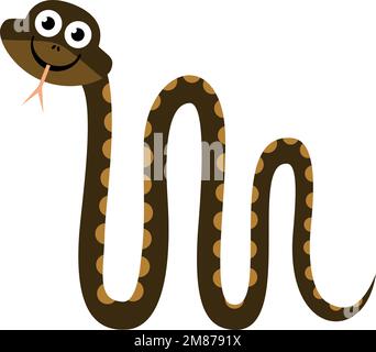 Icona di serpente selvaggio. Animale di veleno. Fauna cartoon Illustrazione Vettoriale
