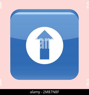 3d concetto di upload di dati su cloud computing per la condivisione di file e il sistema di trasferimento dati. Carica sul server con la freccia bianca verso l'alto per l'app mobile, il web Illustrazione Vettoriale