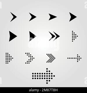 Frecce grandi icone nere. Icona freccia. Raccolta vettore freccia. Freccia. Cursore. Frecce semplici e moderne. Illustrazione del vettore Illustrazione Vettoriale