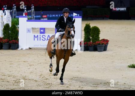 12.01.2023, Basilea, St Jakobshalle, Riding: Longines chi Classics Basel, Henrik von Eckermann (Svezia) in azione va per il secondo posto durante il concorso internazionale di salto (Daniela Porcelli / SPP-JP) Foto Stock