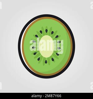 Kiwi Fruit Social Media Emoji. Vector semplice e moderno per sito Web o app mobile Illustrazione Vettoriale