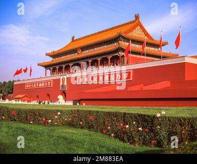 Porta Tiananmen, Piazza Tiananmen, Dongcheng, Pechino, Pechino e Nord-est, La Repubblica popolare cinese Foto Stock