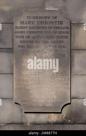 Parete di muro di cimitero per Scrimgeour in Greyfriars Kirkyard, ispirazione per Rufus Scrimgeour nei romanzi di Harry Potter di JK Rowling Foto Stock