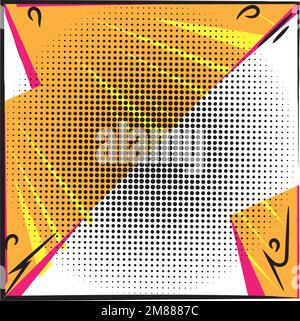 Pagina fumetto vuota colorata con vettore effetto mezzitoni Illustrazione Vettoriale