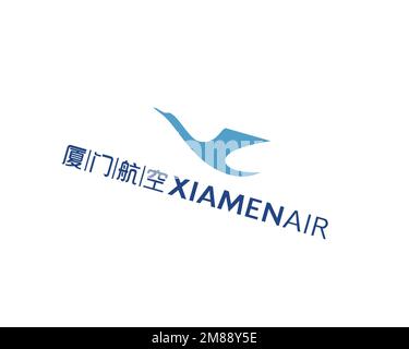 XiamenAir, logo ruotato, sfondo bianco B Foto Stock