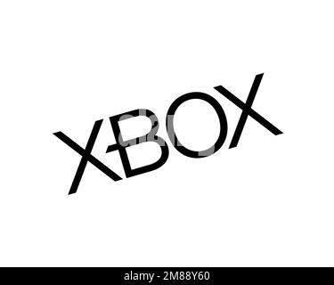 Xbox Games Store, logo ruotato, sfondo bianco Foto Stock