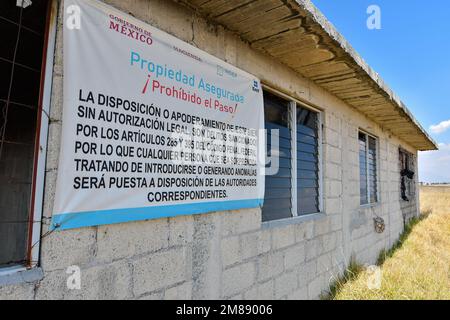 12 gennaio 2023, Almoloya de Juarez, Messico : aspetti della casa che Joaquín Guzmán Loera 'El Chapo' usò quasi 8 anni fa per sfuggire attraverso un tunnel che collegava al Centro Federale per la riadattamento sociale n° 1 'El Altiplano'. Il 12 gennaio 2023 ad Almoloya de Juarez, Messico. (Foto di Arturo Hernández / Eyepix Group) Foto Stock