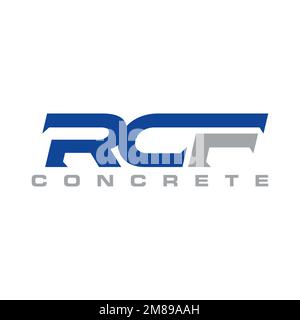 Semplice lettera o parola RCF sans serif sport font immagine grafica icona logo disegno astratto concetto vettoriale stock. in combinazione con iniziale o gara Illustrazione Vettoriale